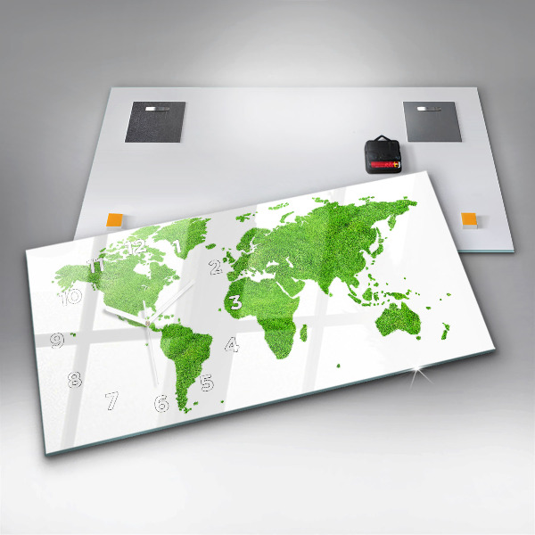 Vízszintes üvegóra Zöld fű térkép