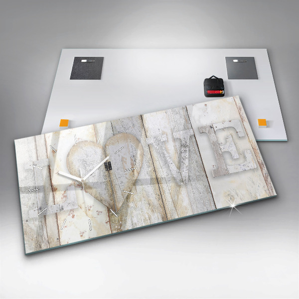 Vízszintes üvegóra A szerelem felirat