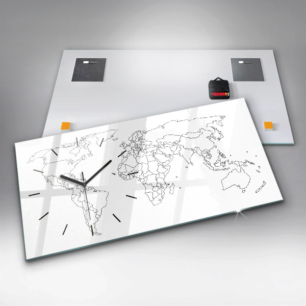 Vízszintes üvegóra Vázlatos világtérkép