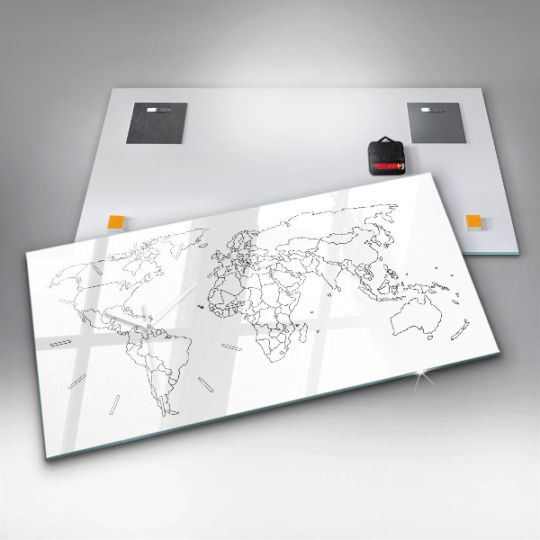 Vízszintes üvegóra Vázlatos világtérkép