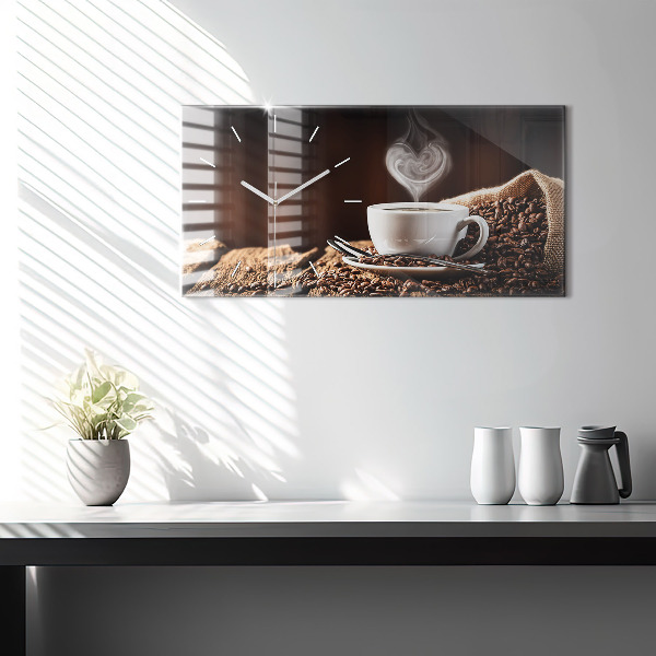 Vízszintes üvegóra Egy csésze kávét