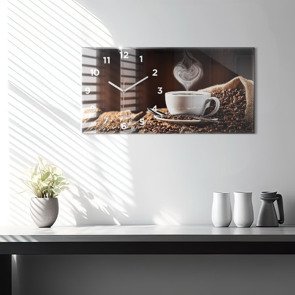 Vízszintes üvegóra Egy csésze kávét