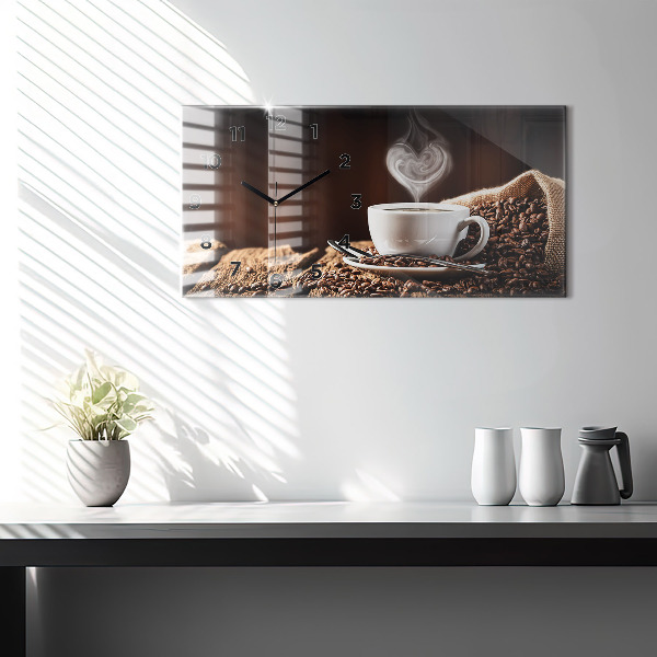 Vízszintes üvegóra Egy csésze kávét