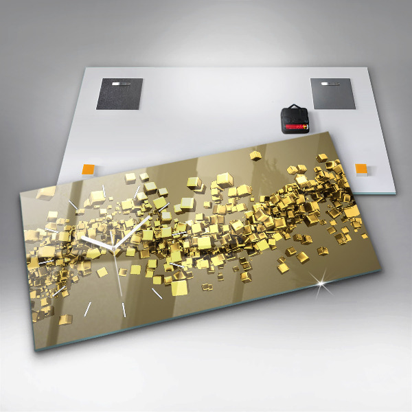 Vízszintes üvegóra Arany négyzetek