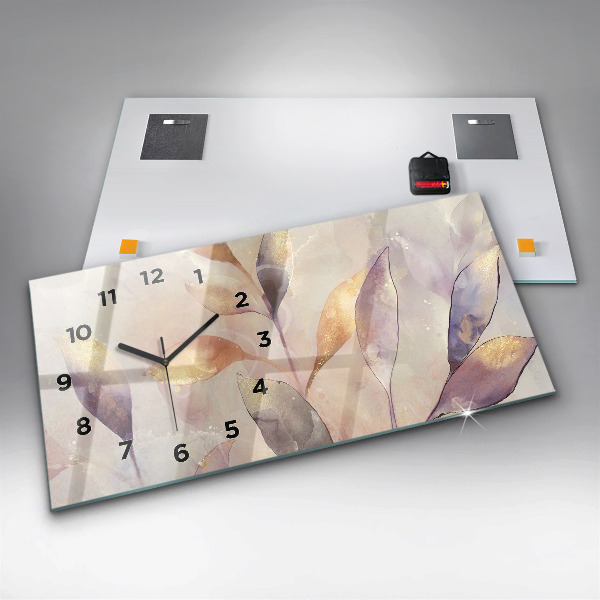 Vízszintes üvegóra Absztrakt boho levelek