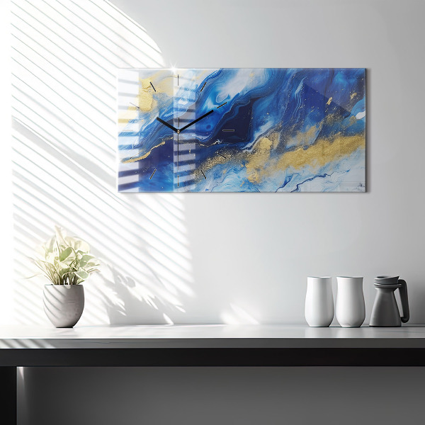 Vízszintes üvegóra Kék márvány