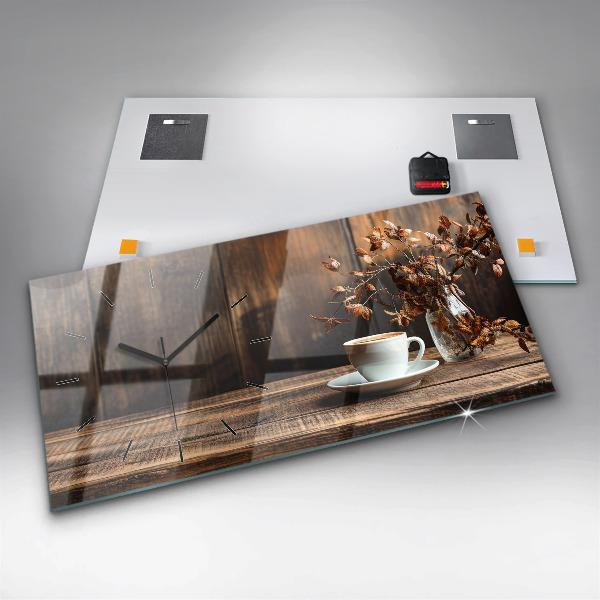 Vízszintes üvegóra Egy csésze kávét