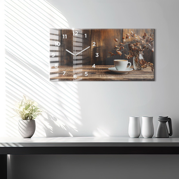 Vízszintes üvegóra Egy csésze kávét