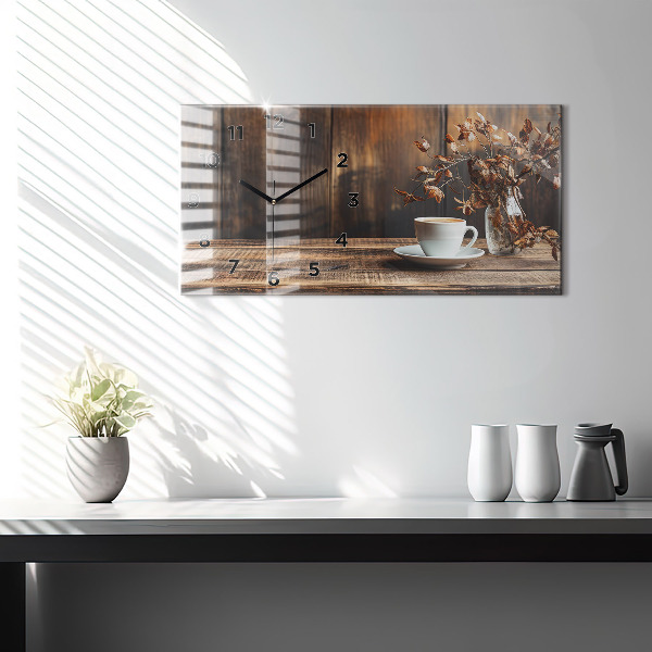 Vízszintes üvegóra Egy csésze kávét