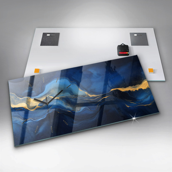 Vízszintes üvegóra Kék márvány