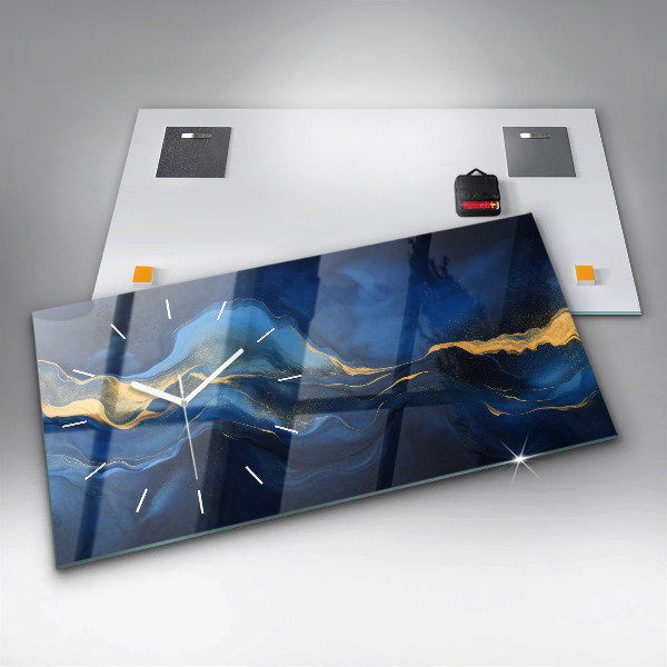 Vízszintes üvegóra Kék márvány