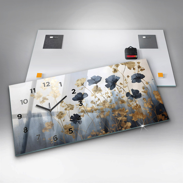 Vízszintes üvegóra Absztrakt virágok