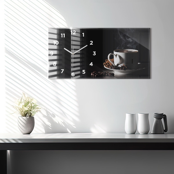 Vízszintes üvegóra Egy csésze kávét