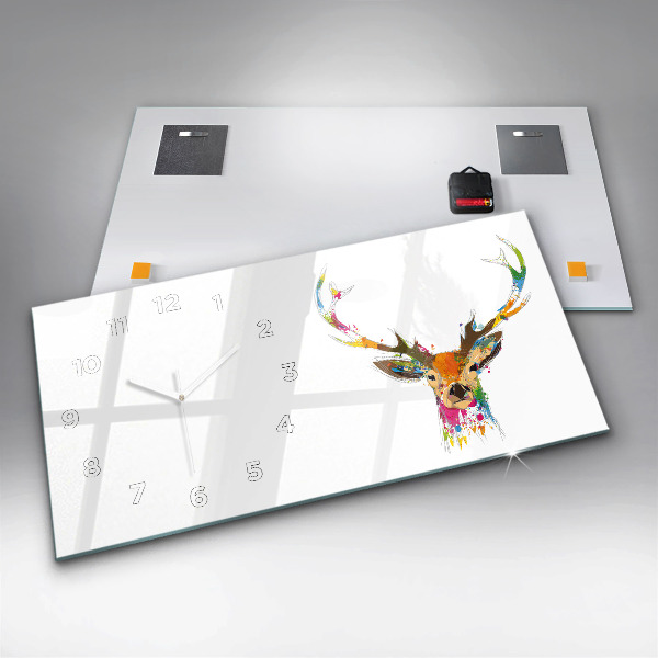 Vízszintes üvegóra Színes szarvasfej
