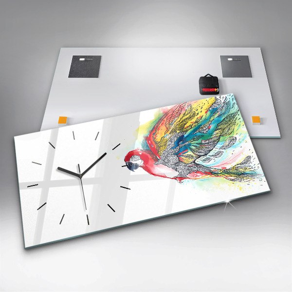 Vízszintes üvegóra Színes papagáj repülés közben