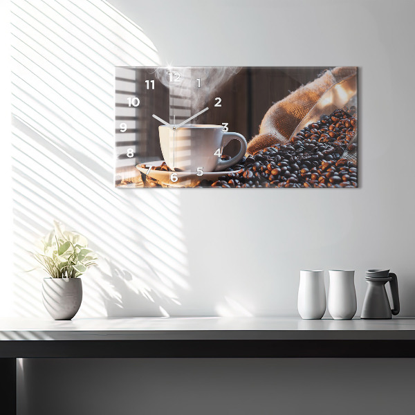 Vízszintes üvegóra Egy csésze kávét