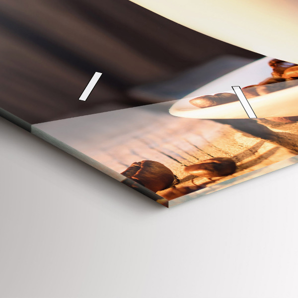 Vízszintes üvegóra Egy csésze kávét