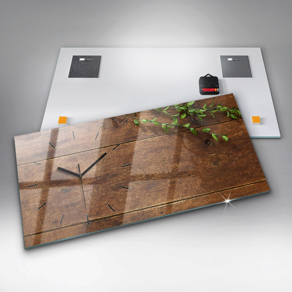 Vízszintes üvegóra Rusztikus fa