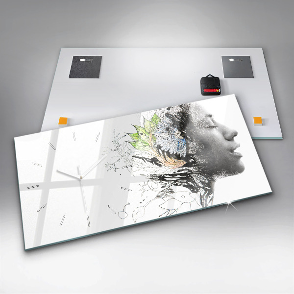 Vízszintes üvegóra Absztrakt női arc