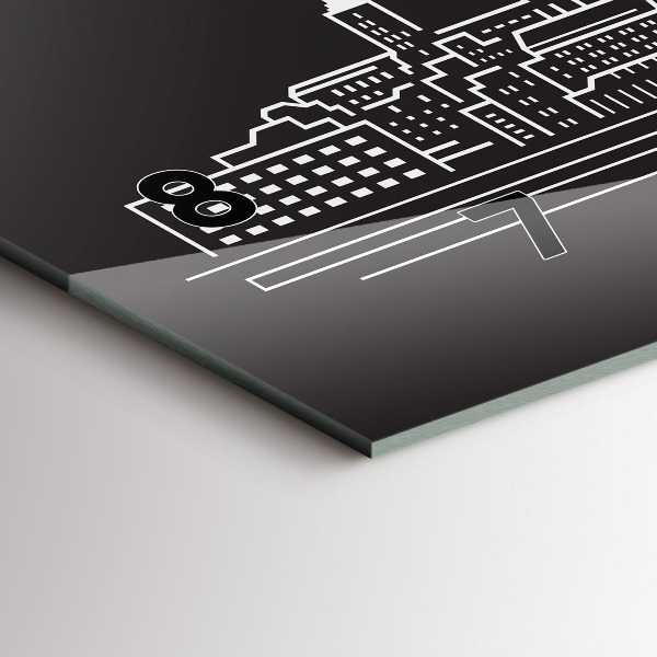 Vízszintes üvegóra Ostrava város rajza