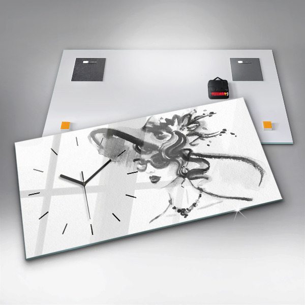 Vízszintes üvegóra Divatos nő