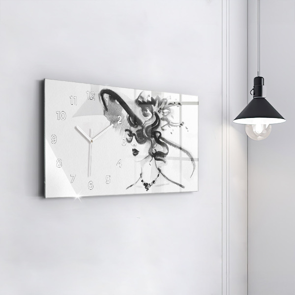 Vízszintes üvegóra Divatos nő