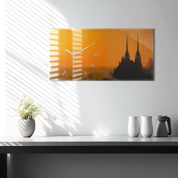 Vízszintes üvegóra Kilátás a brünni katedrálisra