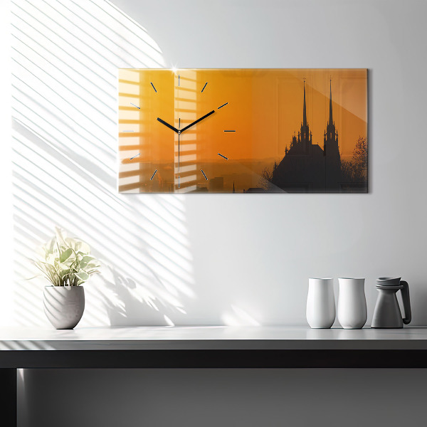 Vízszintes üvegóra Kilátás a brünni katedrálisra