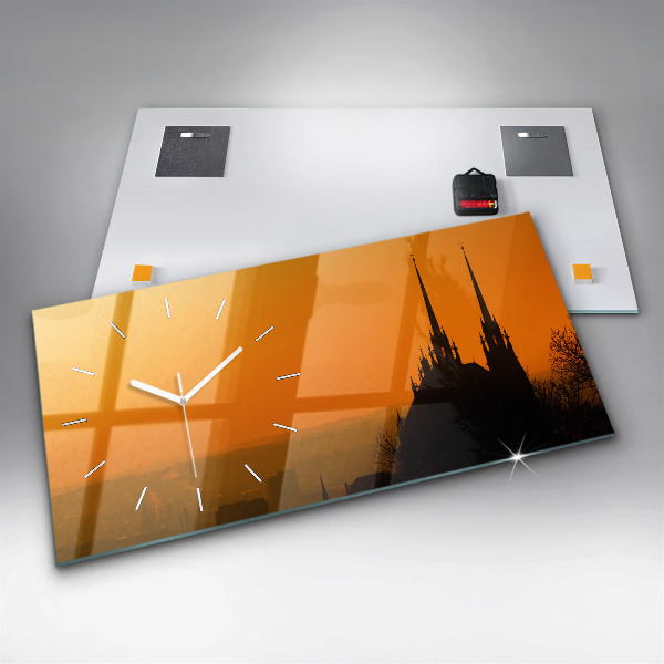 Vízszintes üvegóra Kilátás a brünni katedrálisra