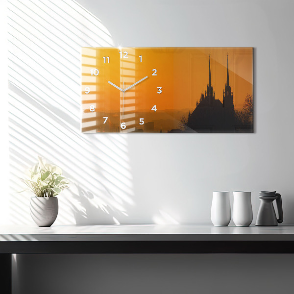 Vízszintes üvegóra Kilátás a brünni katedrálisra