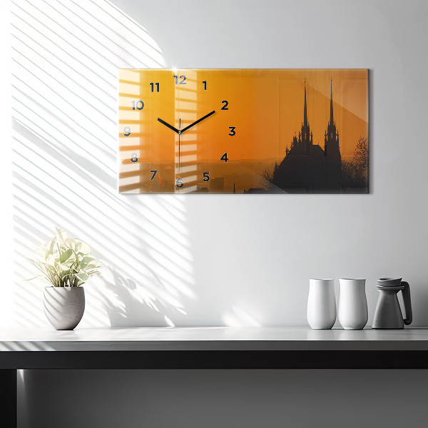 Vízszintes üvegóra Kilátás a brünni katedrálisra