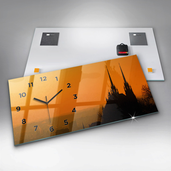 Vízszintes üvegóra Kilátás a brünni katedrálisra