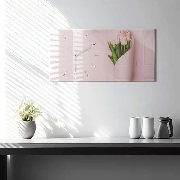 Vízszintes üvegóra Egy csokor virágot