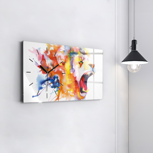 Vízszintes üvegóra Oroszlán - akvarell