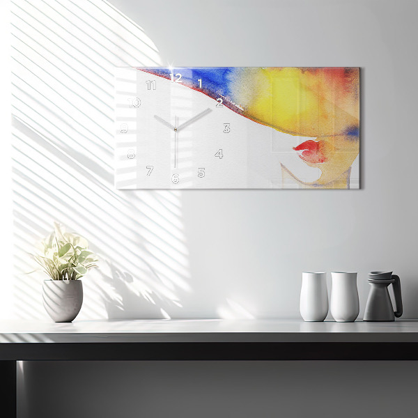 Vízszintes üvegóra Nő kalapban