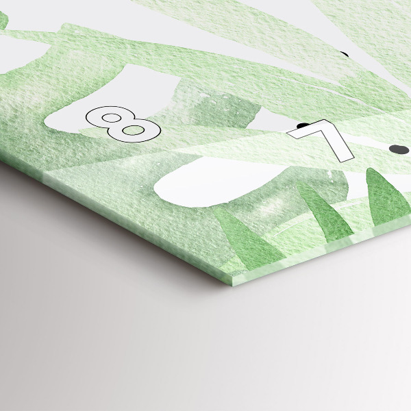 Vízszintes üvegóra Zöld levelek