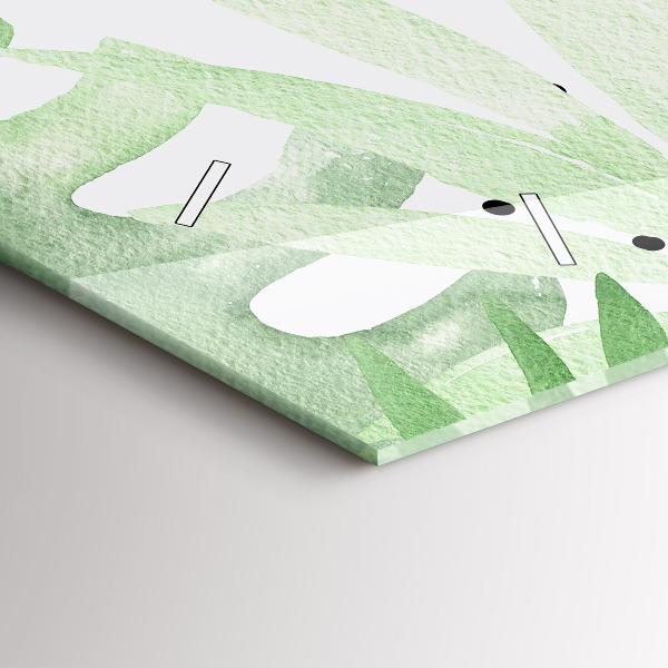 Vízszintes üvegóra Zöld levelek