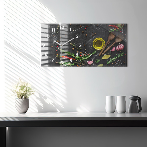 Vízszintes üvegóra Fűszerek a pulton