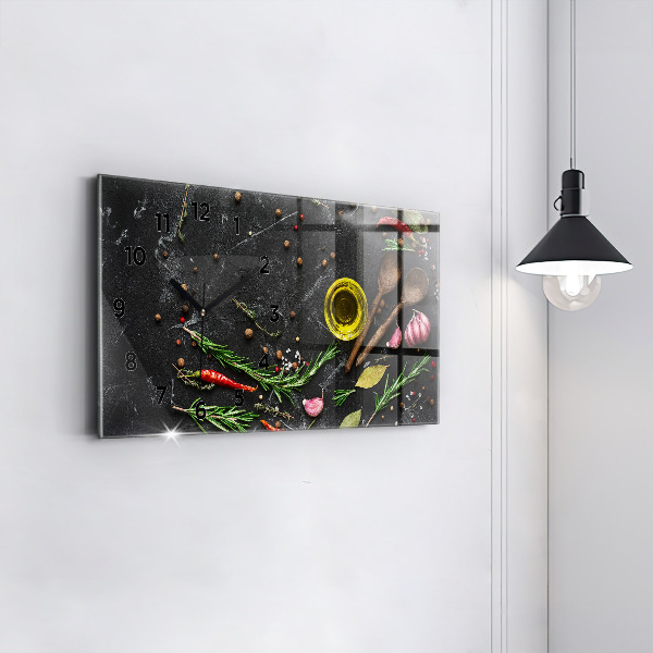 Vízszintes üvegóra Fűszerek a pulton