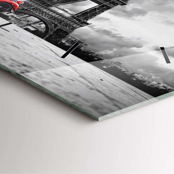 Szögletes fali üvegóra Párizsi Effel-torony