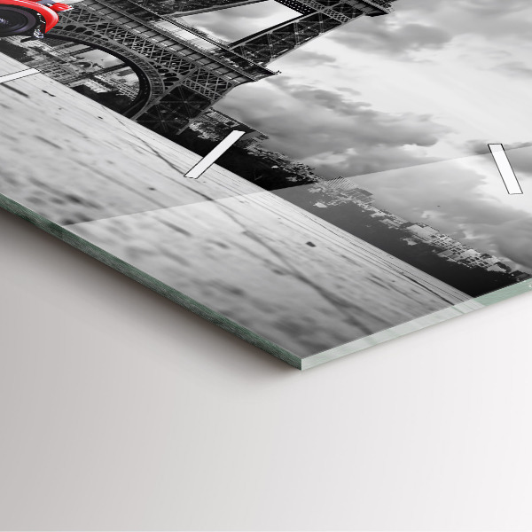 Szögletes fali üvegóra Párizsi Effel-torony
