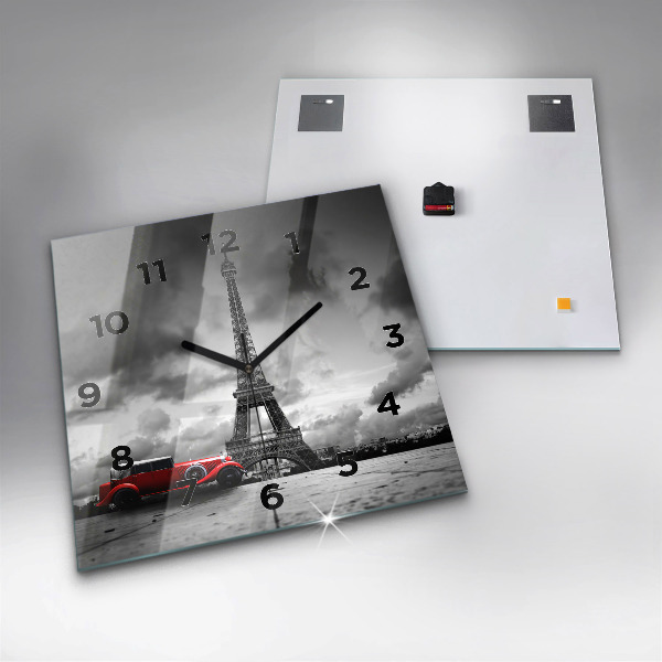 Szögletes fali üvegóra Párizsi Effel-torony