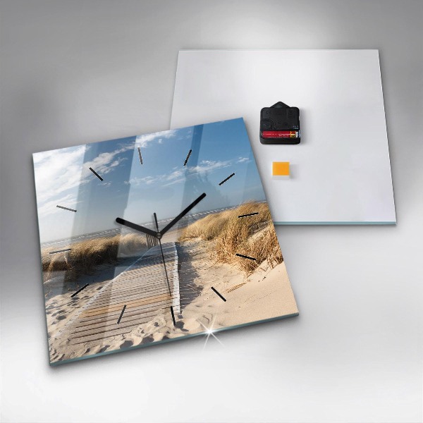 Szögletes fali üvegóra Kilátás a tengerpartra
