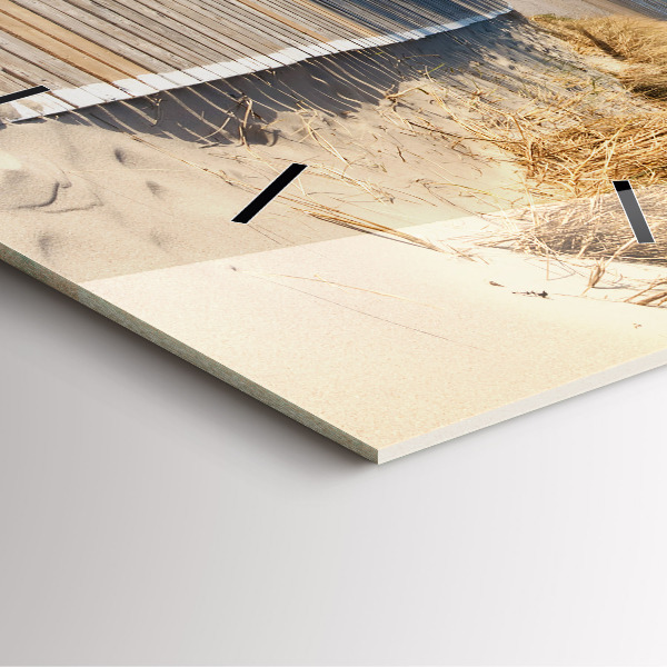 Szögletes fali üvegóra Kilátás a tengerpartra