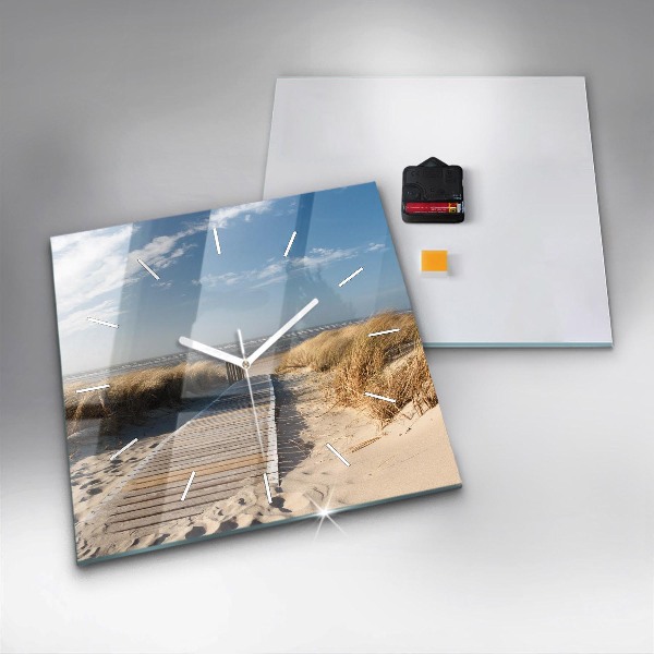 Szögletes fali üvegóra Kilátás a tengerpartra