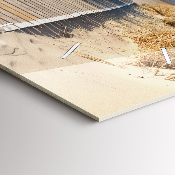 Szögletes fali üvegóra Kilátás a tengerpartra