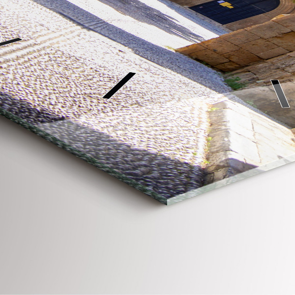 Szögletes fali üvegóra Rodosz festői utcája