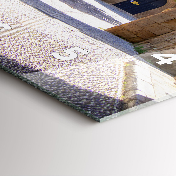 Szögletes fali üvegóra Rodosz festői utcája