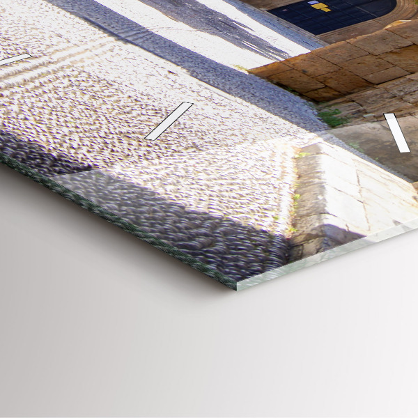 Szögletes fali üvegóra Rodosz festői utcája