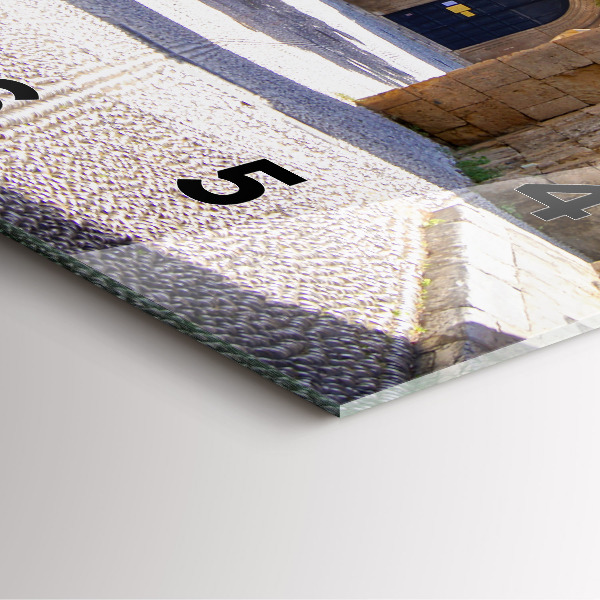 Szögletes fali üvegóra Rodosz festői utcája